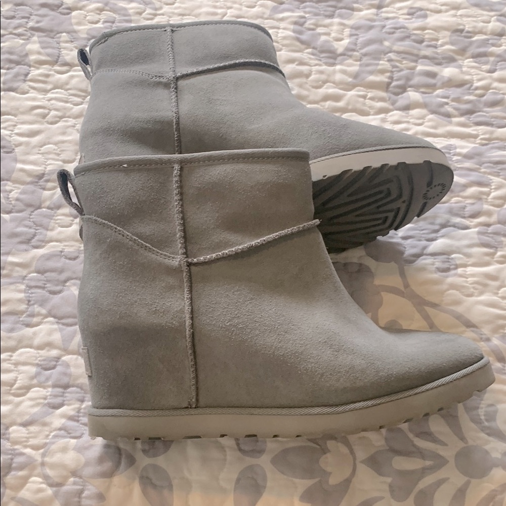 Ugg Women's Gray Suede Ankle platform booties